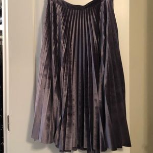 TOPSHOP velvet grey pleated skirt